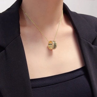 Dior Oblique Medallion Cylinder Pendant Necklace