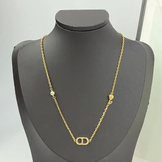 Dior CD Minimal Gold Chain Necklace