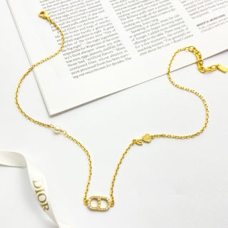 Dior CD Minimal Gold Chain Necklace