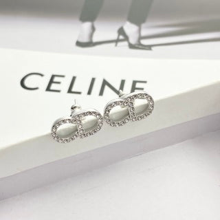 Dior Crystal CD Double Oval Stud Earrings