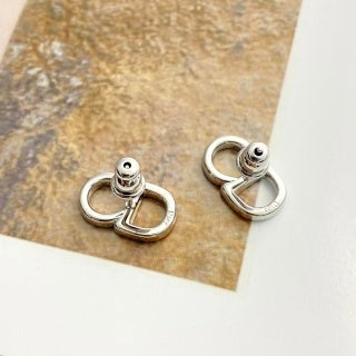 Dior Crystal CD Double Oval Stud Earrings