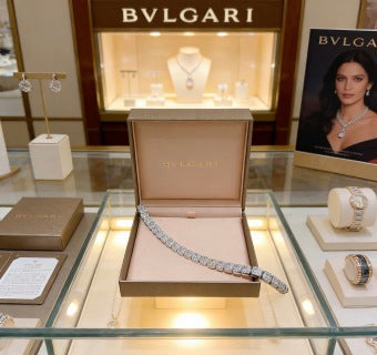 Bvlgari White Gold Crystal Tennis Bracelet – Elegant Luxury Jewelry