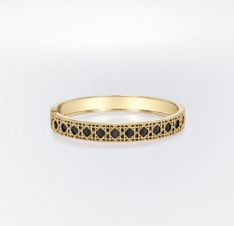 Dior Oblique Lacework Gold Bangle Bracelet