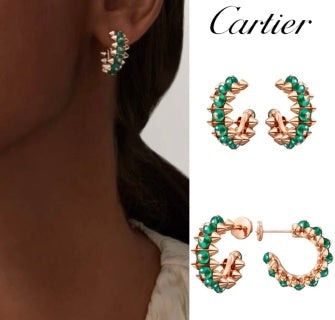 Cartier Panthère Verdant Pavé Hoop Stud Earrings
