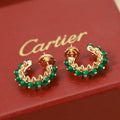 Cartier Panthère Verdant Pavé Hoop Stud Earrings