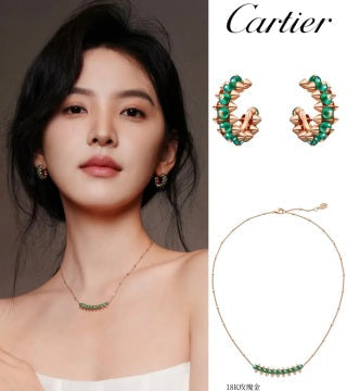 Cartier Panthère Verdant Pavé Hoop Stud Earrings