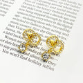 Dior CD Crystal Ribbon Drop Stud Earrings