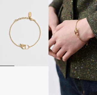 Dior CD Signature Gold Chain Bracelet