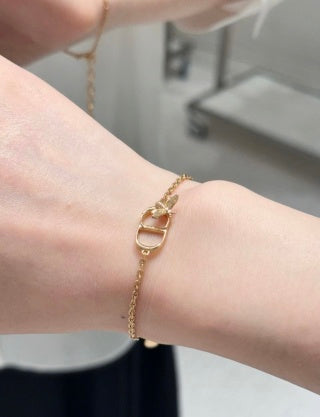Dior CD Signature Gold Chain Bracelet