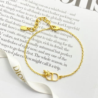 Dior CD Signature Gold Chain Bracelet