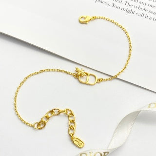 Dior CD Signature Gold Chain Bracelet