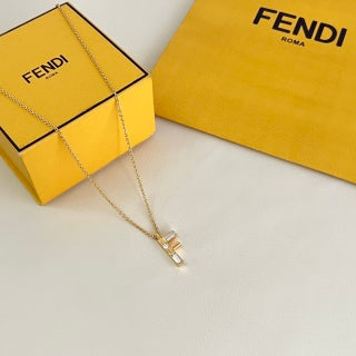 Fendi Elara F Letter Pendant Necklace