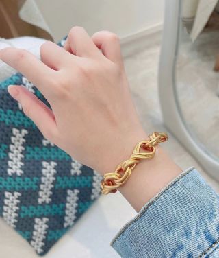 YSL Interlocked Gold Chain Bracelet