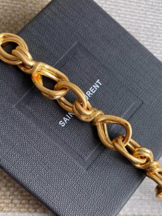 YSL Interlocked Gold Chain Bracelet
