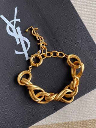 YSL Interlocked Gold Chain Bracelet