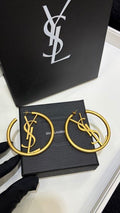 YSL Monogram Arc Hoop Earrings