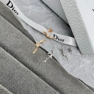 Dior CD Ribbon Knot Stud Earrings