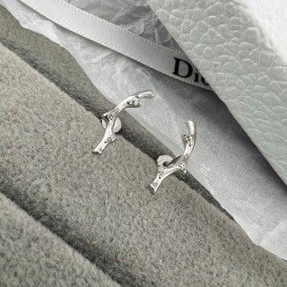 Dior CD Ribbon Knot Stud Earrings
