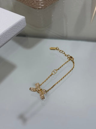 Dior Crystal Butterfly Chain Bracelet