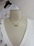 Dior Butterfly Crystal Gold Chain Necklace