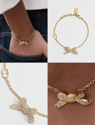 Dior Crystal Butterfly Chain Bracelet