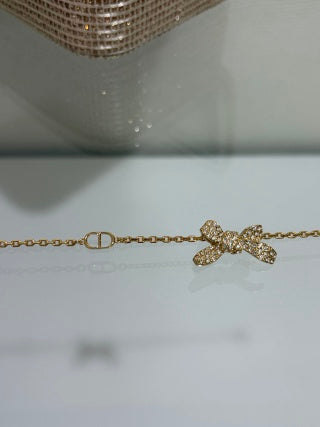 Dior Crystal Butterfly Chain Bracelet