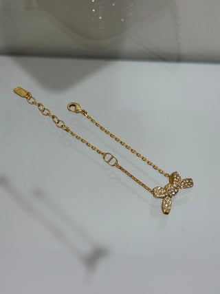 Dior Crystal Butterfly Chain Bracelet