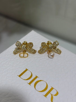 Dior Jardin Bow Pearl Earrings