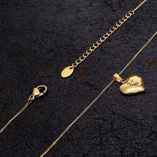 YSL Heart Charm Layered Chain Necklace