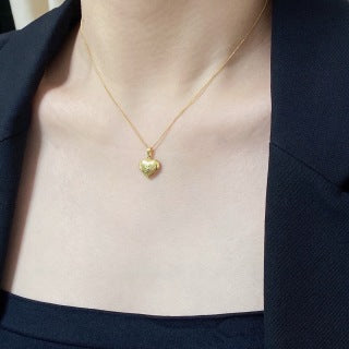 YSL Heart Charm Layered Chain Necklace