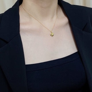 YSL Heart Charm Layered Chain Necklace