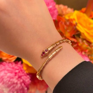Bvlgari Rose Gold Serpent Statement Bracelet – Elegant Luxury Jewelry