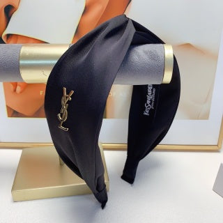 YSL Satin Monogram Knot Headband