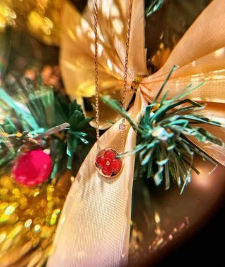 Louis Vuitton Blossom Red Flower Pendant Necklace