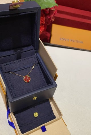 Louis Vuitton Blossom Red Flower Pendant Necklace