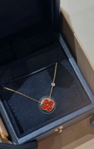 Louis Vuitton Blossom Red Flower Pendant Necklace