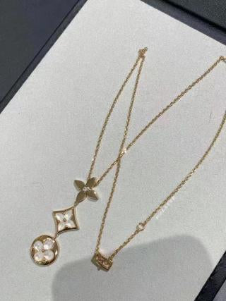 Louis Vuitton Blossom Trio Charm Layered Necklace