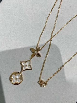 Louis Vuitton Blossom Trio Charm Layered Necklace