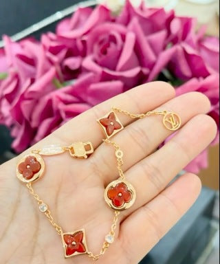 Louis Vuitton Blossom Red Enamel Charm Bracelet