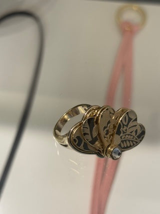 Chanel Gold Floral Crystal Ring – Elegant Luxury Fashion Jewelry