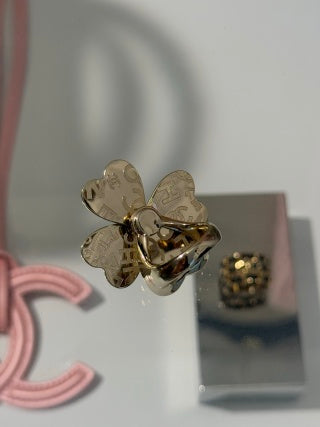 Chanel Gold Floral Crystal Ring – Elegant Luxury Fashion Jewelry