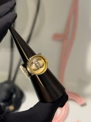 Chanel Gold Medallion CC Statement Ring – Elegant Luxury Fashion Jewelry