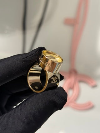 Chanel Gold Medallion CC Statement Ring – Elegant Luxury Fashion Jewelry