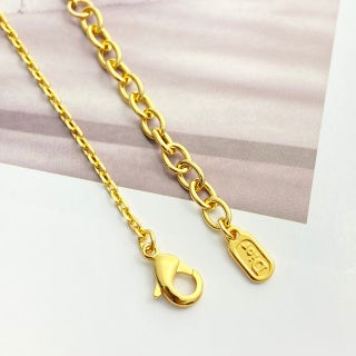 Dior CD Clover Pearl Gold Chain Necklace