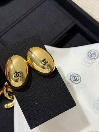 Chanel Oval CC Logo Stud Earrings – Elegant Luxury Fashion Jewelry