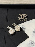 Chanel Pearl Flower CC Stud Earrings – Elegant Luxury Fashion Jewelry