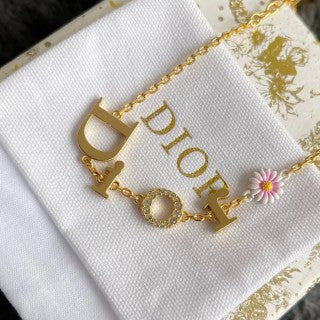 Dior CD Pearl Letter Chain Bracelet