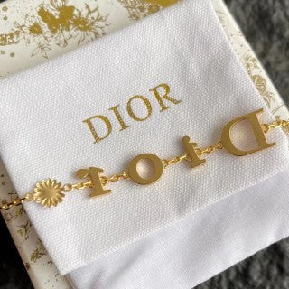 Dior CD Pearl Letter Chain Bracelet