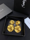 YSL Golden Organic Petal Statement Earrings
