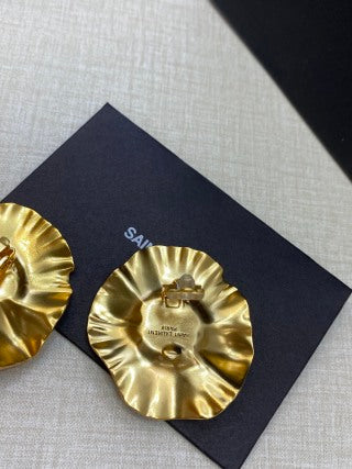 YSL Radiant Sunburst Crystal Clip-On Earrings